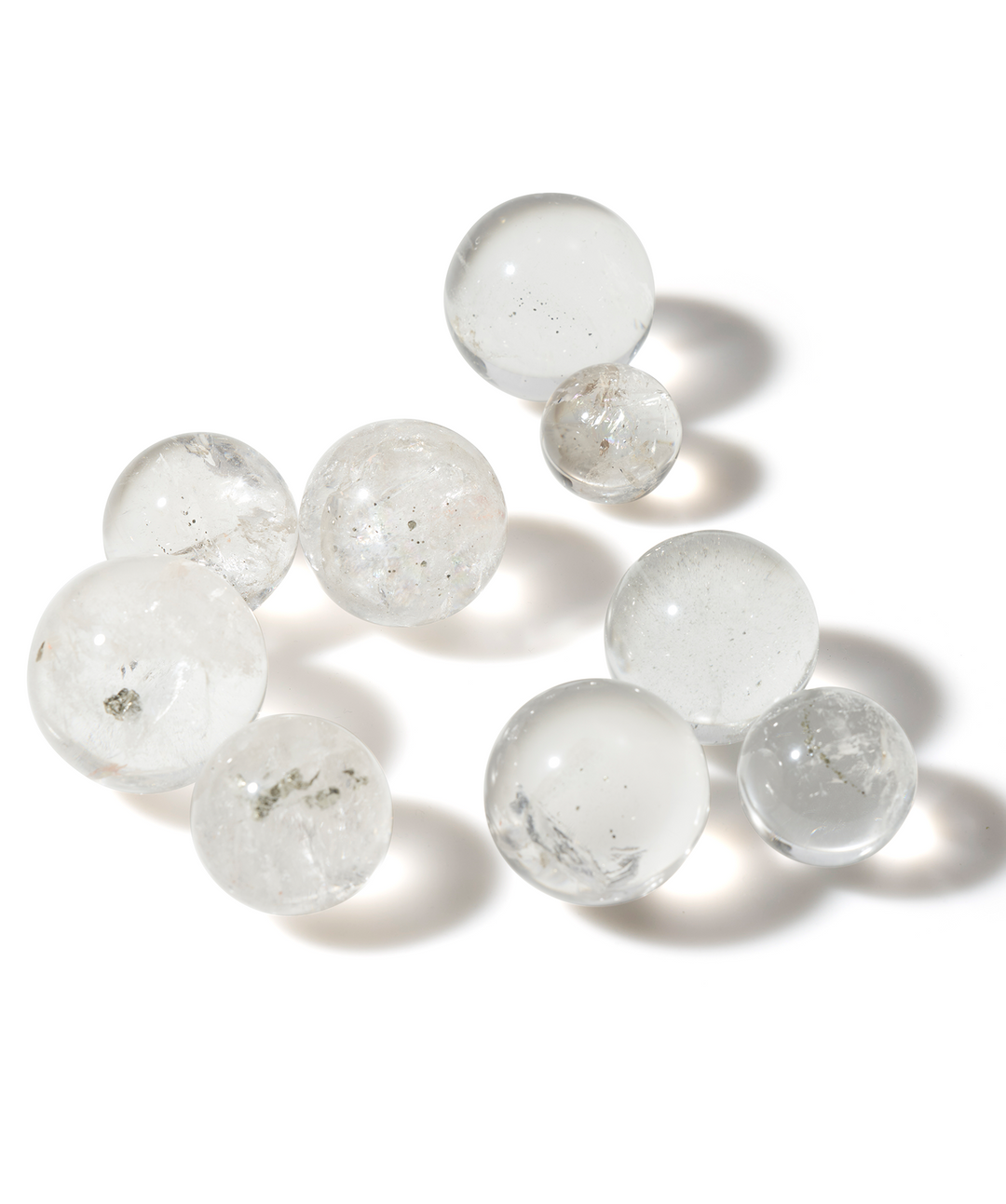 Crystal Quartz with Pyrite Inclusions Sphere
